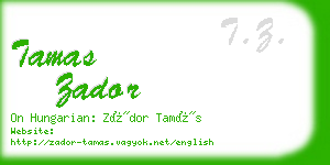 tamas zador business card